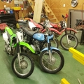 Getting the fleet ready for riding season and hopefully to find some new owners. 
#teamgreen #honda #kawasaki #harleydavidson #hd #motorcycle #bikesofinstagram #2wheels #advrider #cl175 #dirtbikes