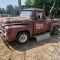 Found this sweet #f100 while out and about. Not much left but i was shocked to see it still had an engine in it through the cracks in the hood. 
#ford #fomoco #abandoned #forgotten #relic #antique #rust #junkyard #yardart #trucksofinstagram #oldschool #hotrod